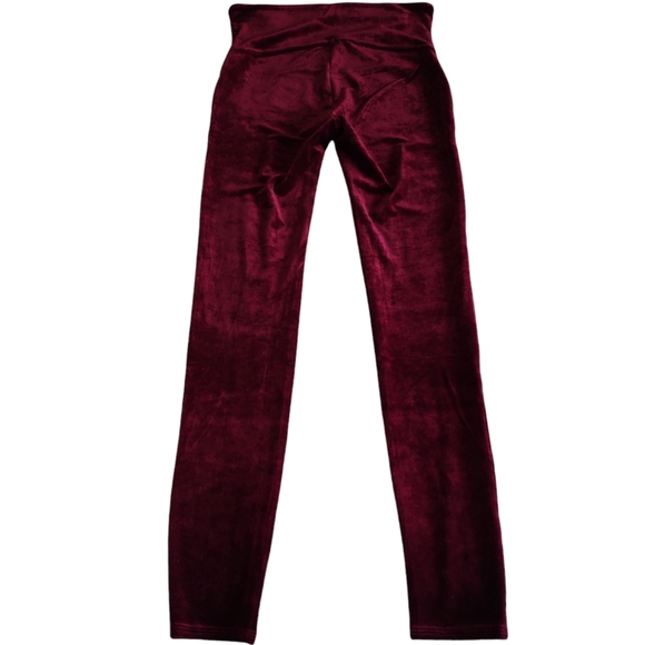 NWT Spanx Large Rich Burgundy Velvet Leggings - Picture 2 of 16